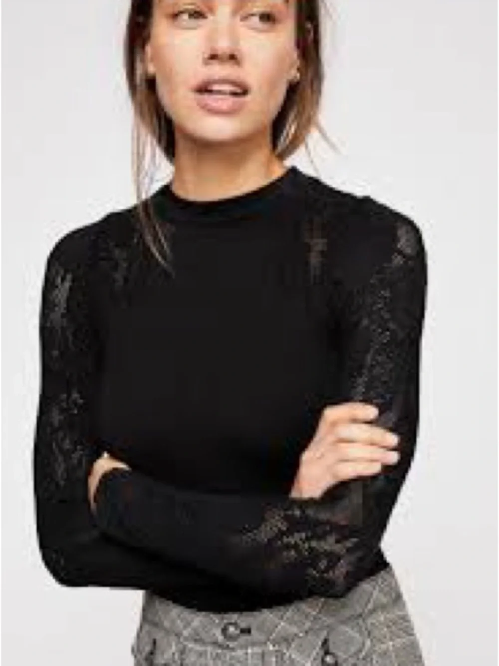 NWT Free People No Turning Back Black Turtleneck Long Sleeve Top M/L